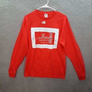 Iowa Hawkeyes Shirt Womens Medium Red NCAA College Sports Tee Delta Pro Weight